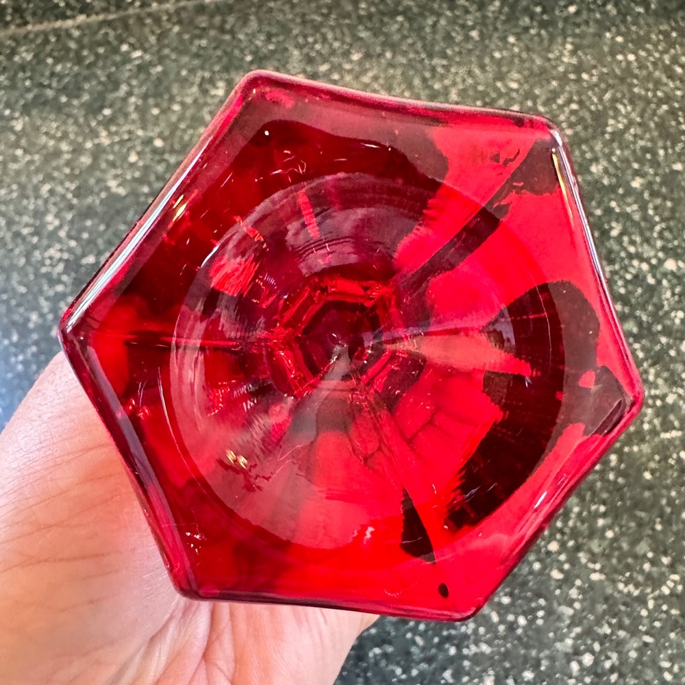 Vintage Fostoria Glass Bud Vase Red Glass - Picture 5 of 5